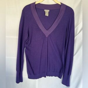 Ann Taylor v-neck sweater size L